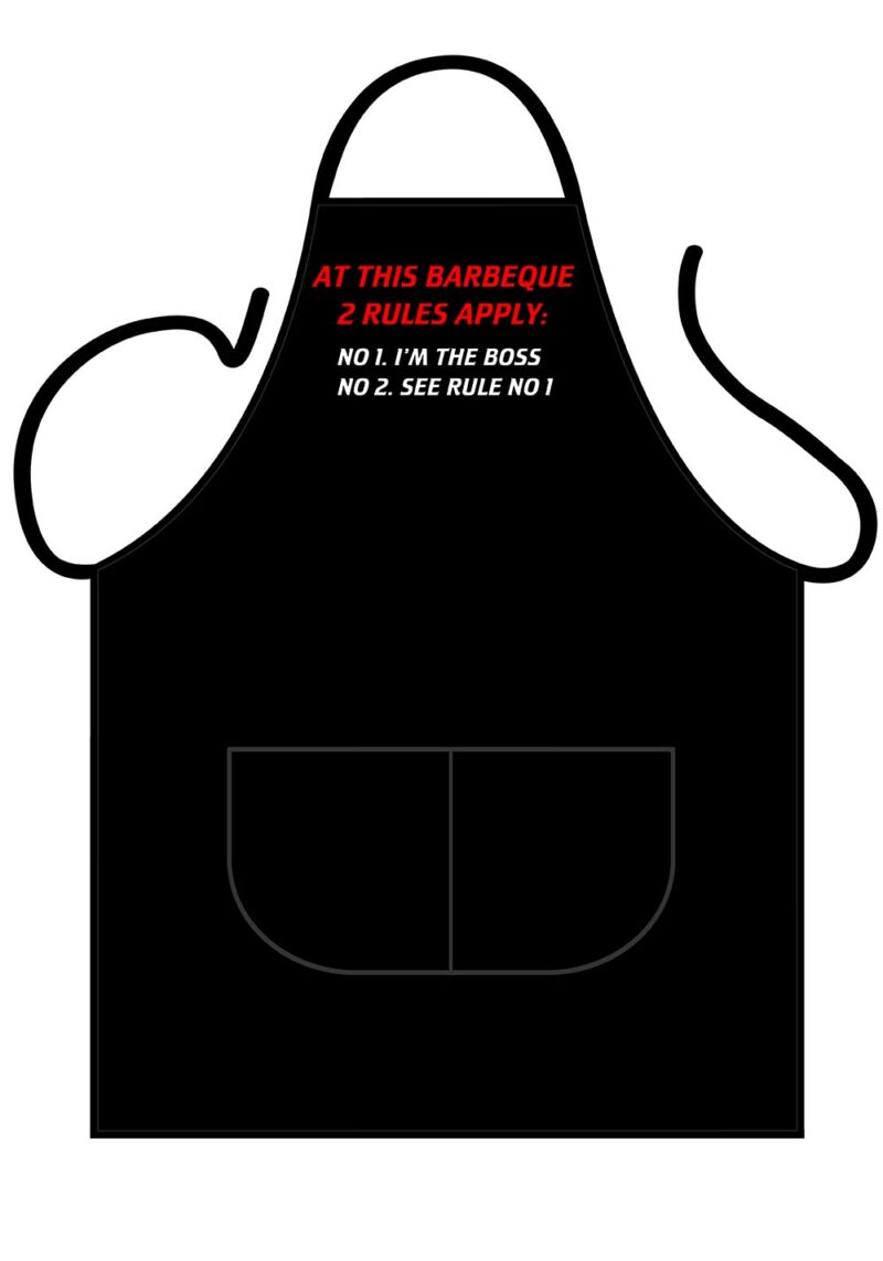 At this BBQ 2 rules apply Apron