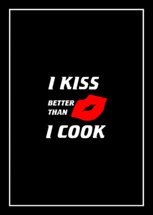 I Kiss Better Than I Cook & BBQ Rules Tea Towel