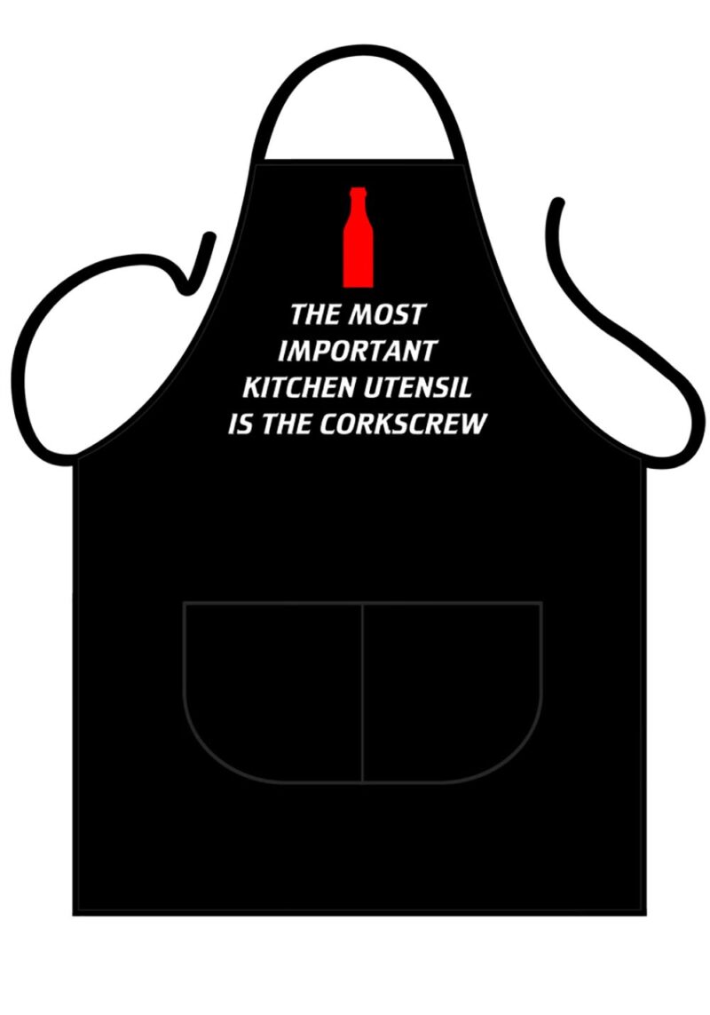 The Most Important Kitchen Utensil, The Corkscrew! Apron