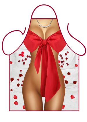 Girl in red bow Apron